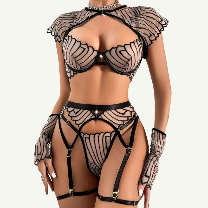 Garter Belt Set - Conjunto de lencería para mujer con
