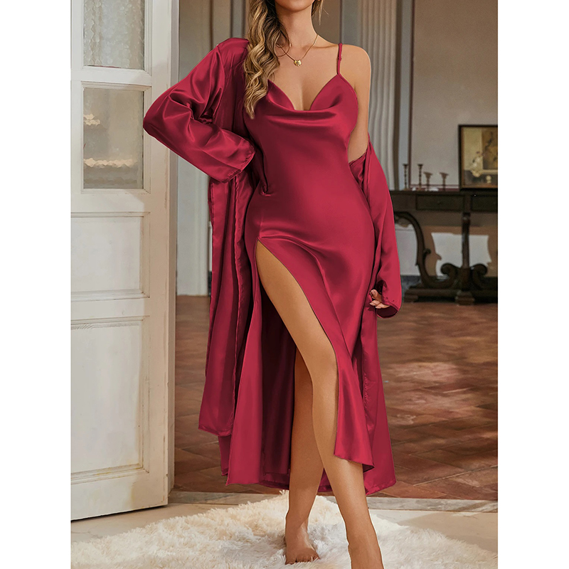 Robe Silk Women - Conjunto de Pijama Minimalista de Color
