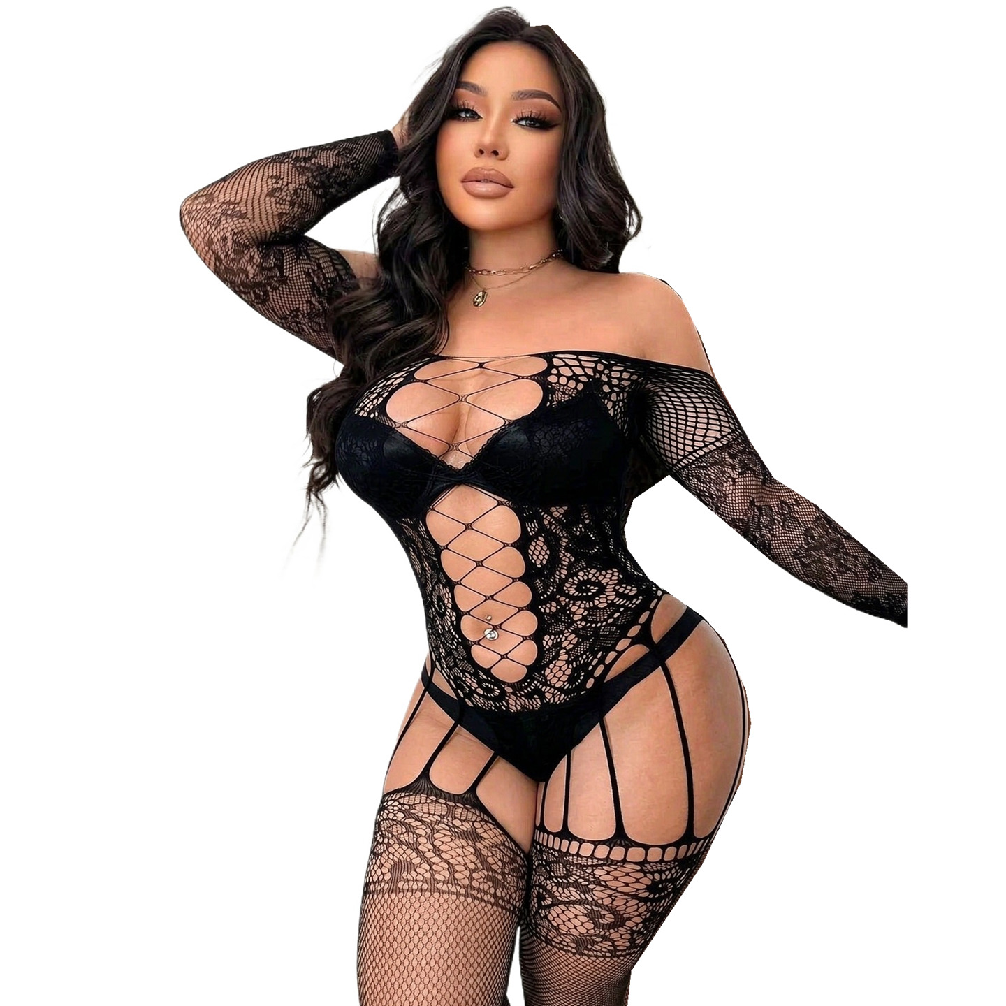 Bodystocking Fishnet - Medias de cuerpo entero de rejilla,