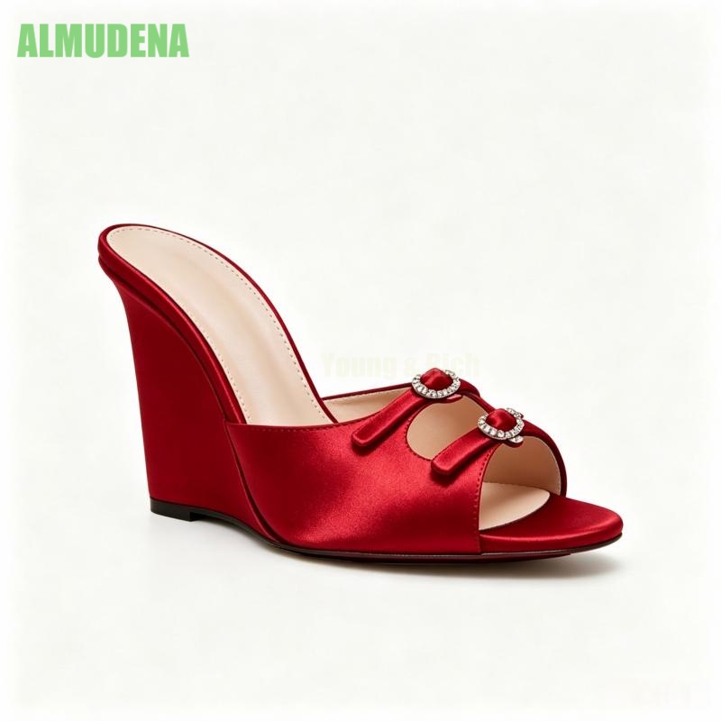 Slip Dress Satin - Sandalias de tacón de cuña para